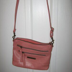 Stone Mountain USA Genuine Leather Shoulder Bag 9" x 6" Mauve Color
